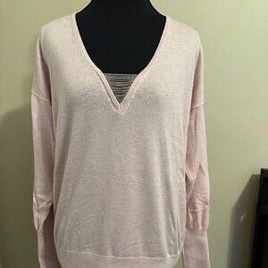 WHBM pink V-neck sweater